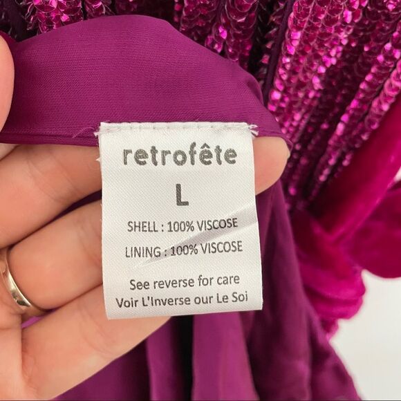 RETROFÊTE Tilly Sequin Tie-Sash Midi Dress - Picture 12 of 13